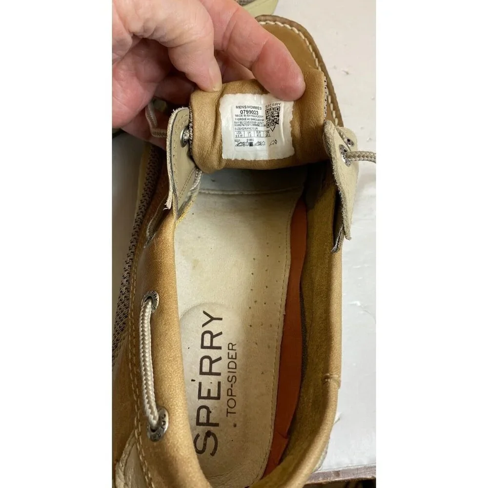 Sperry Mens Top-Sider Billfish 3-Eye Size 8.5 Wide Boat Shoes Camel 0799023